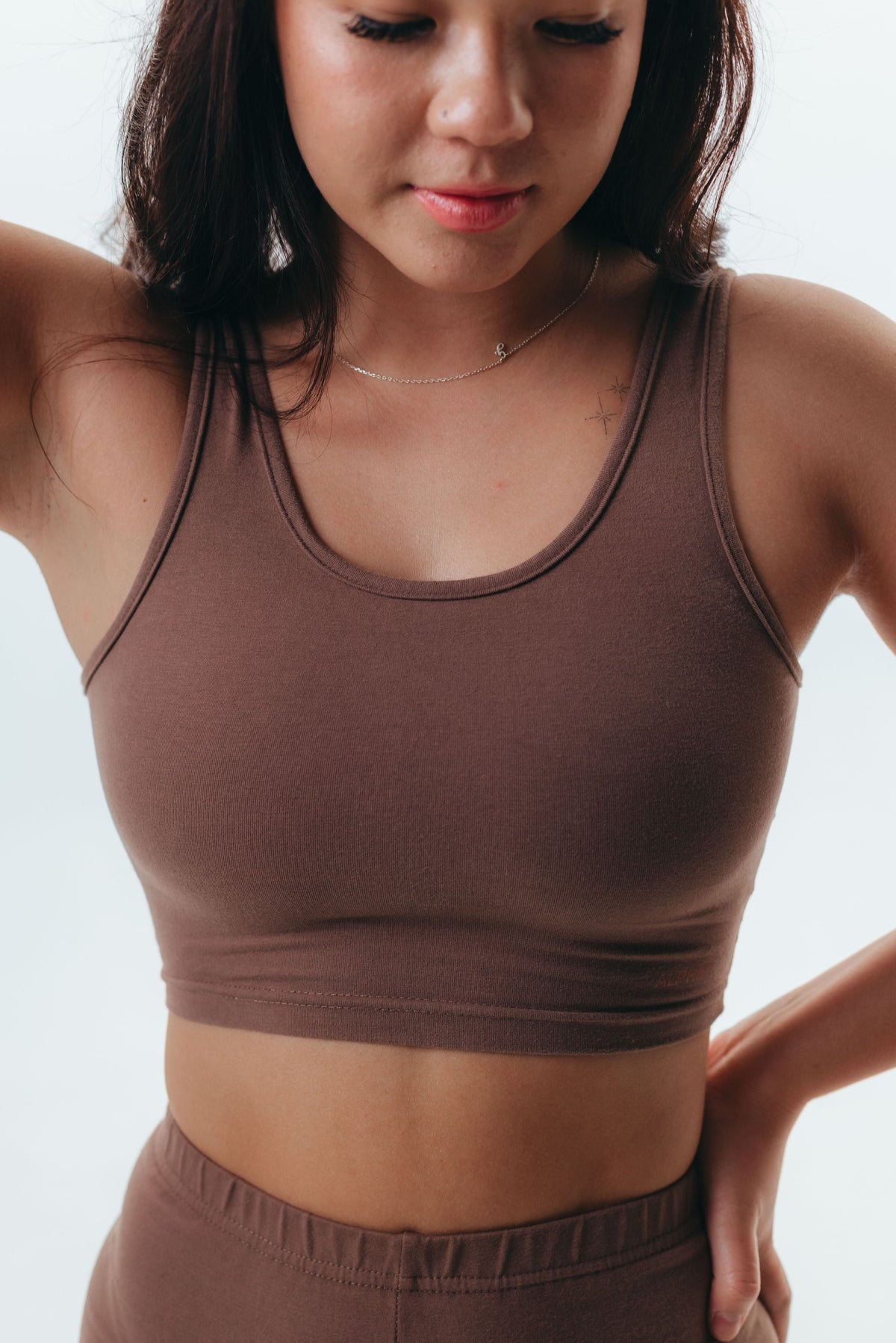 The Cotton Crop Top - Mocha