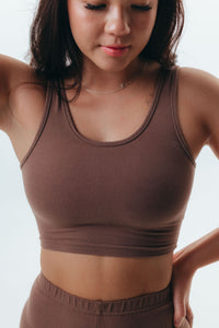 The Cotton Crop Top - Mocha