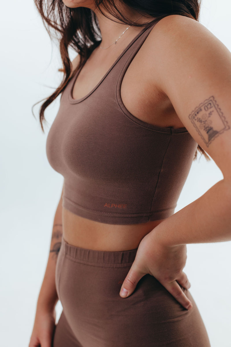 The Cotton Crop Top - Mocha