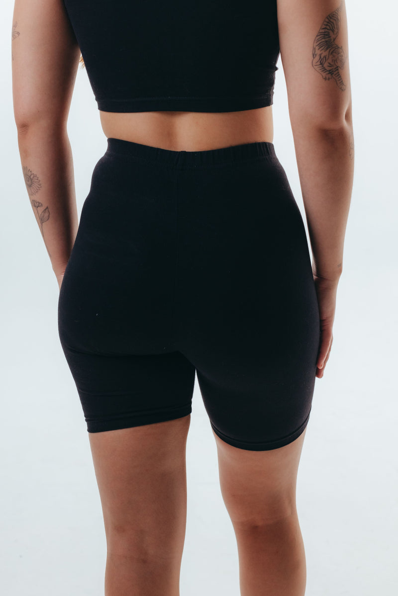The Cotton Bike Shorts - Black