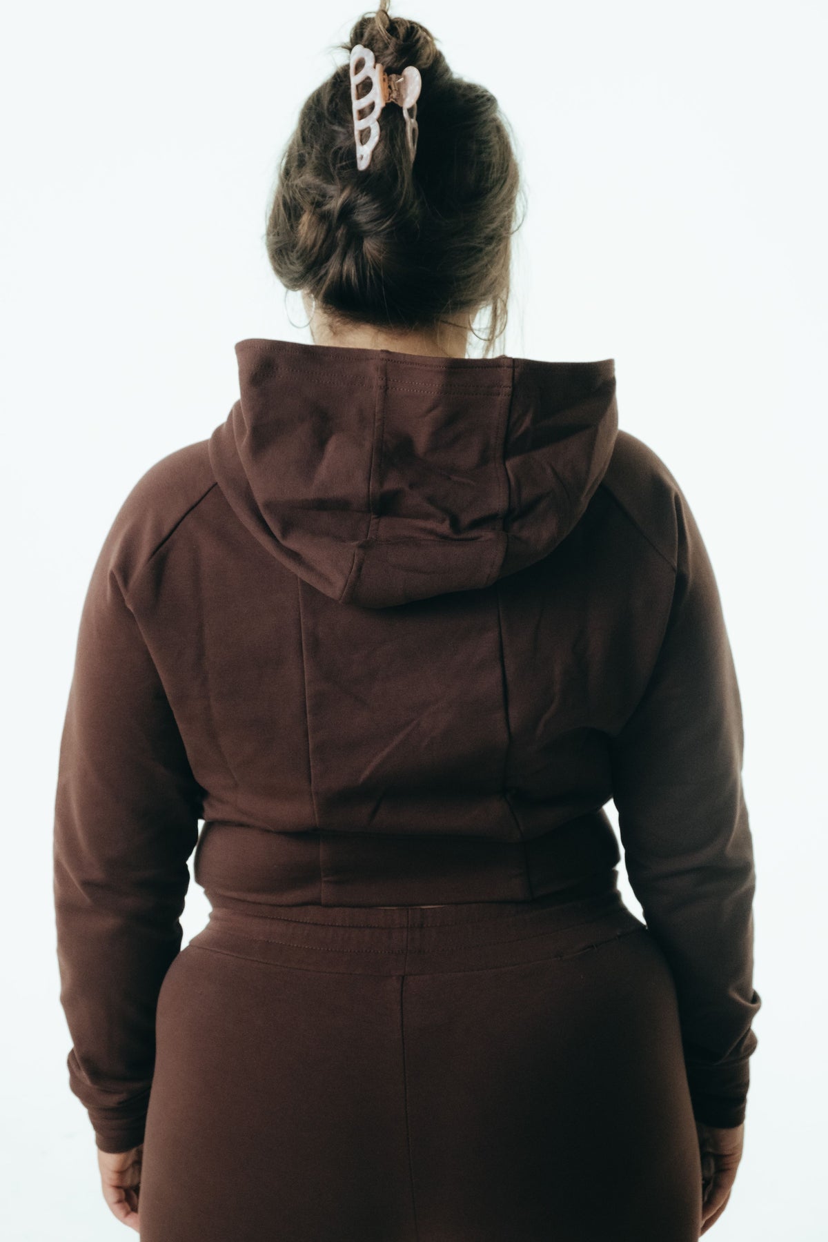 The Cropped Hoodie - Chocolate