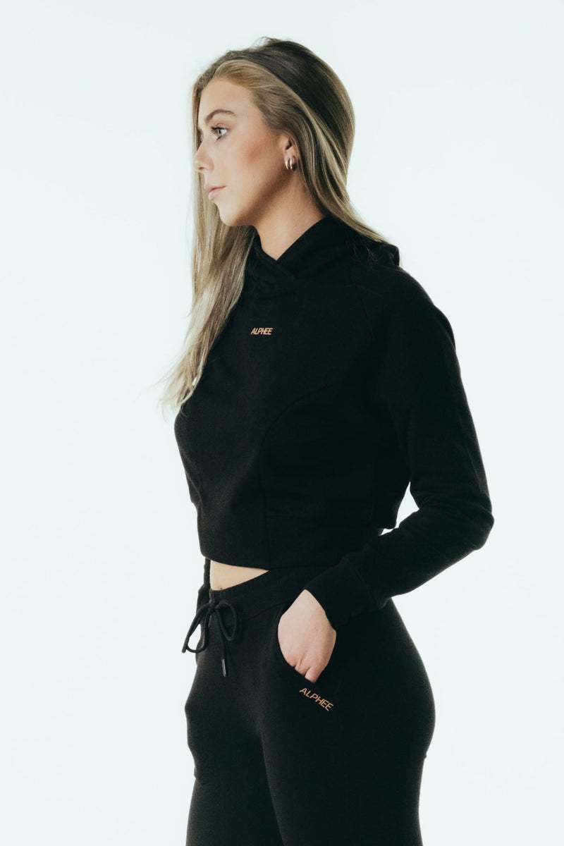The Cropped Hoodie - Black
