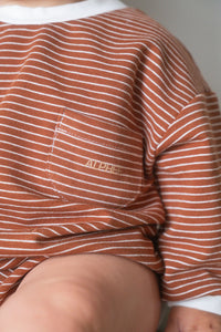 The Striped Romper - Chocolate