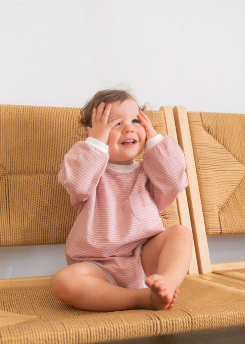 The Striped Romper - Marshmallow