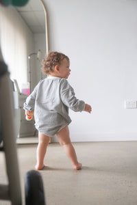 The Striped Romper - Pistachio