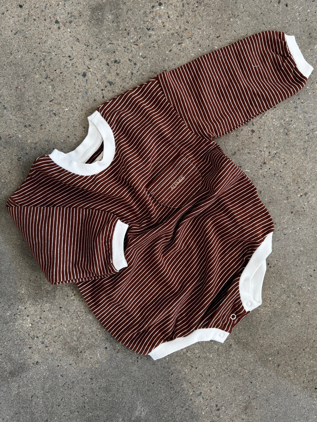 The Striped Romper - Chocolate
