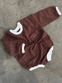 The Striped Romper - Chocolate