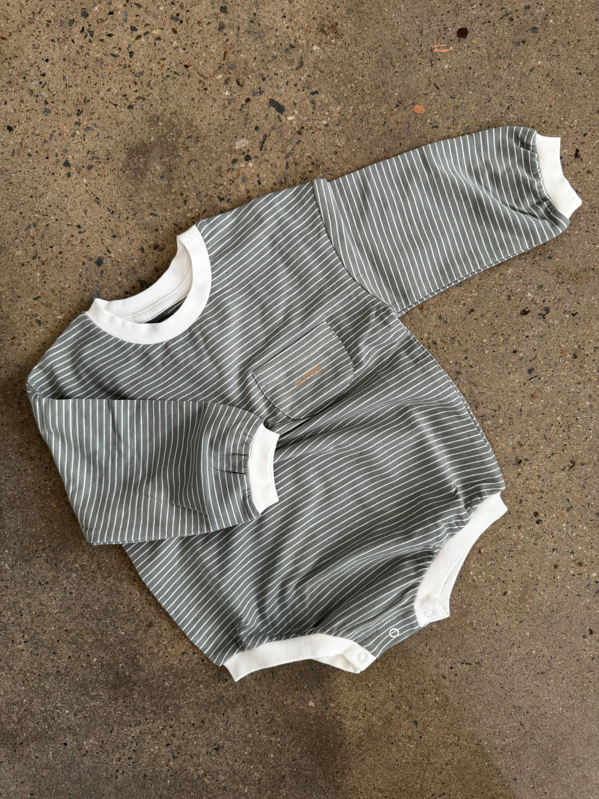 The Striped Romper - Pistachio