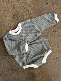 The Striped Romper - Pistachio