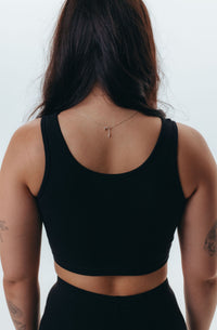 The Cotton Crop Top - Black