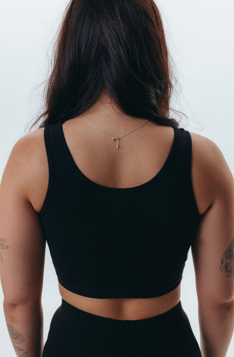 The Cotton Crop Top - Black