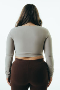 The Square Neck Long Sleeve - Beige