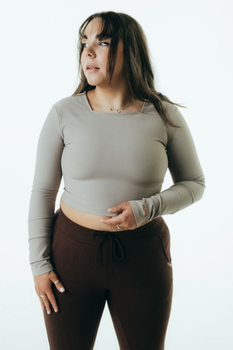 The Square Neck Long Sleeve - Beige