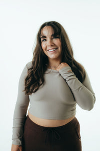 The Square Neck Long Sleeve - Beige