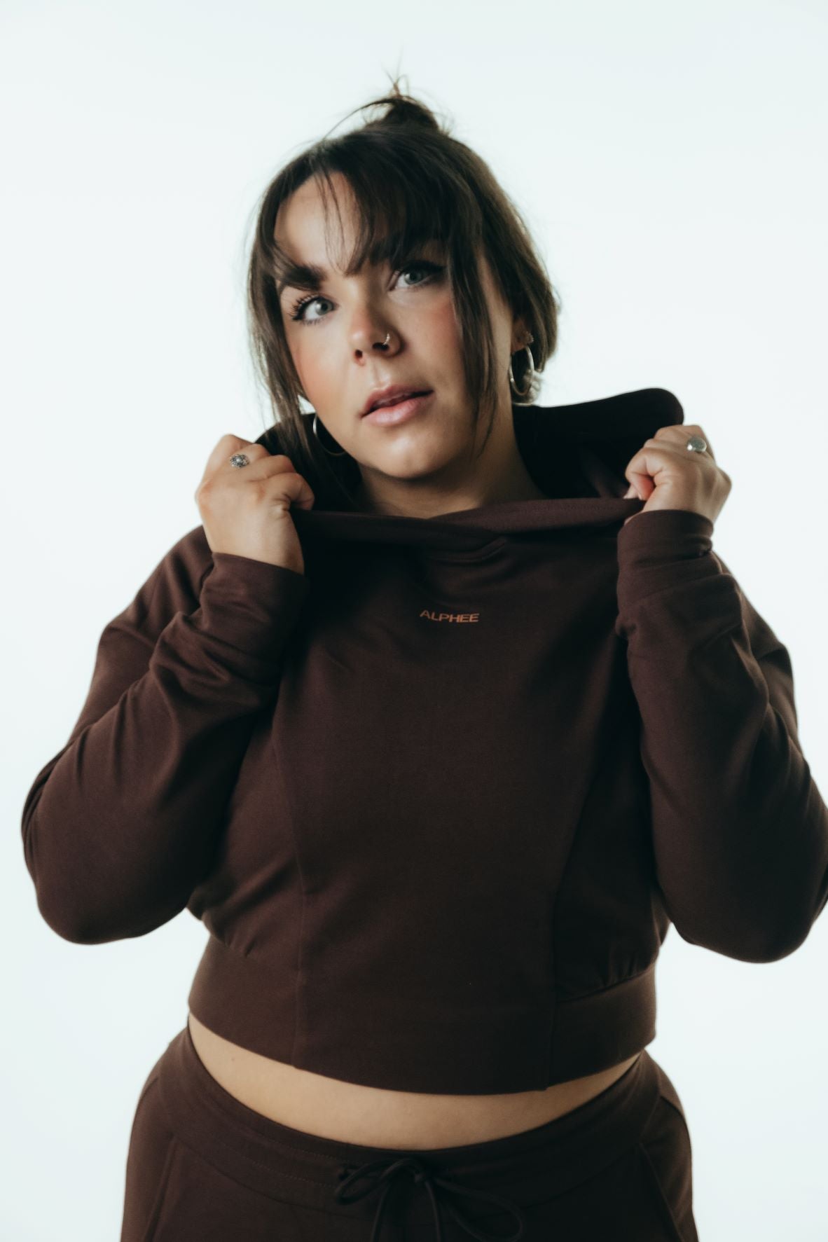 The Cropped Hoodie - Chocolate
