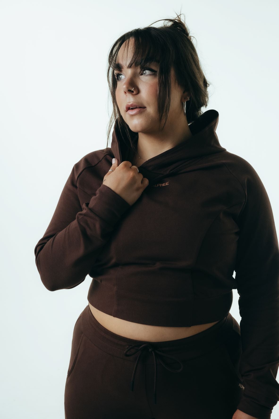The Cropped Hoodie - Chocolate