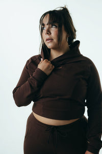 The Cropped Hoodie - Chocolate